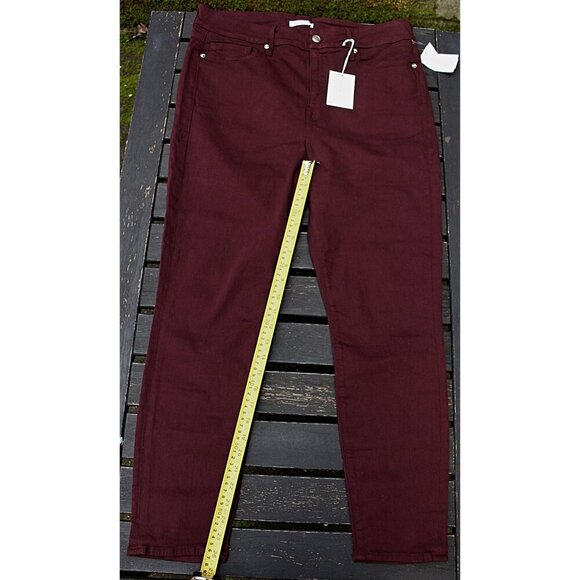 New w/Tags - sz 18 Plus - Good American Good Legs Slim Leg, STRETCH, Burgundy - Picture 4 of 9